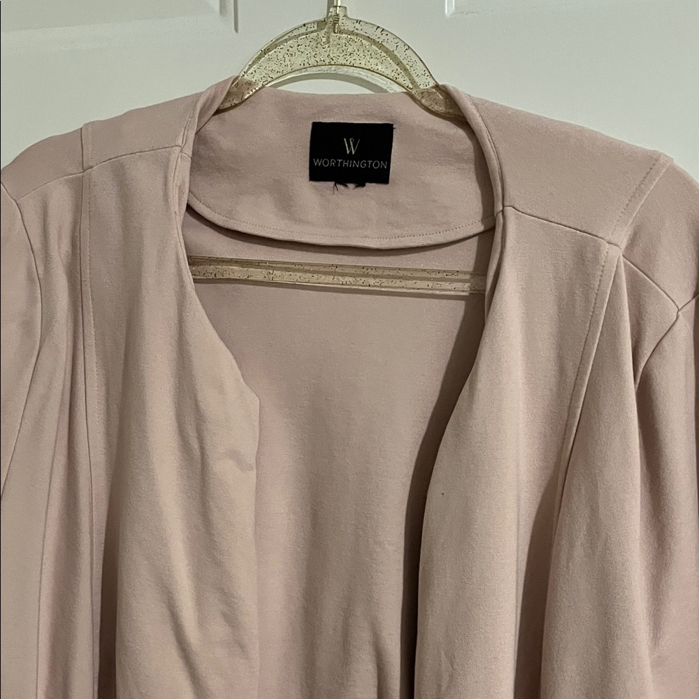 Worthington Light Blush  Pink Open Front Blazer